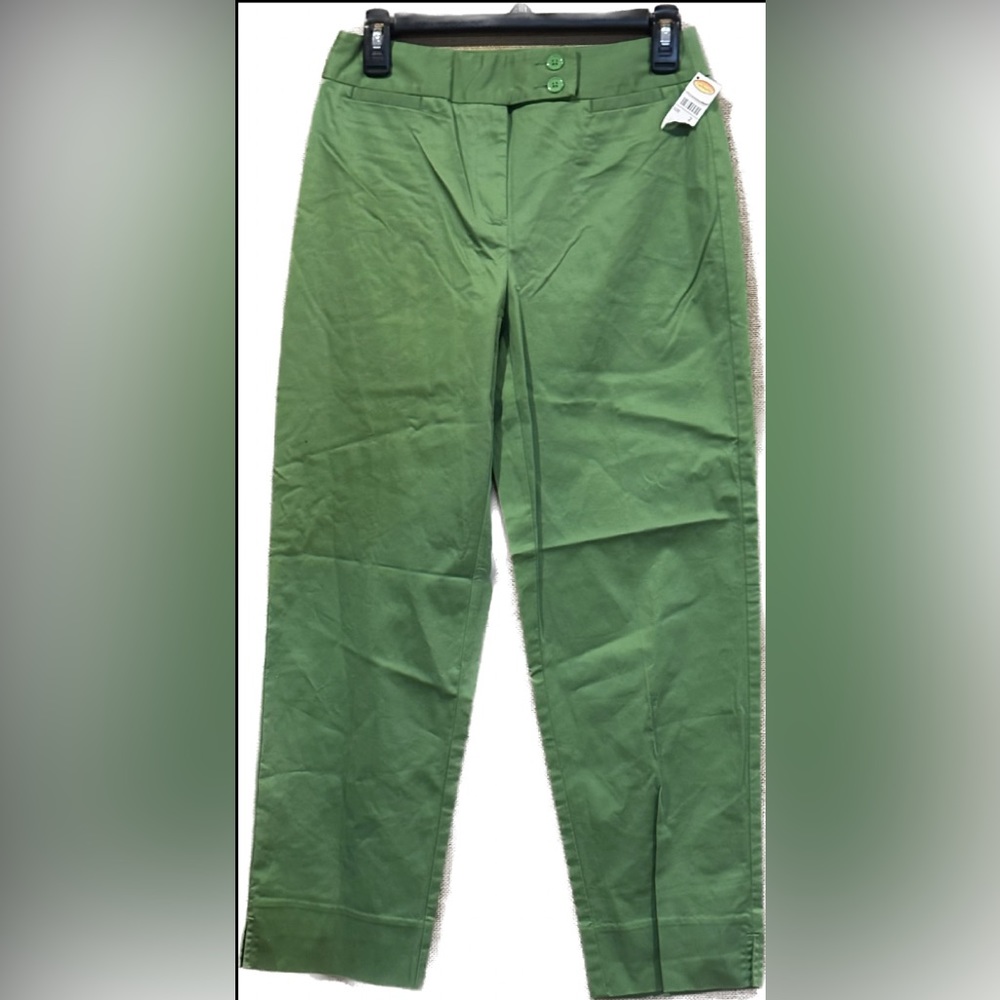 NWT RETAIL $109 Talbots - green stretch perfect cropped pant size 2